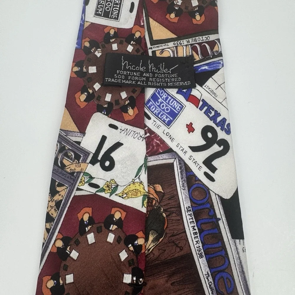VTG Nicole Miller Fortune 500 Silk Tie Texas Poker Wall Street Casino
